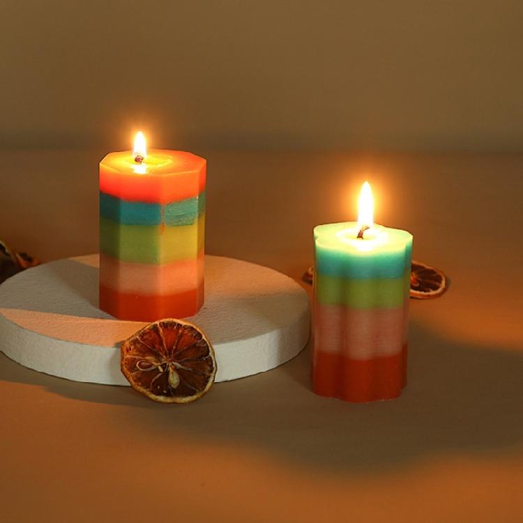 4 Stück Gestreifte Zylinder Silikon Kerzenformen für handgemachte Kerzen Seife Epoxidharz Silikonformen für Kunsthandwerksprojekte