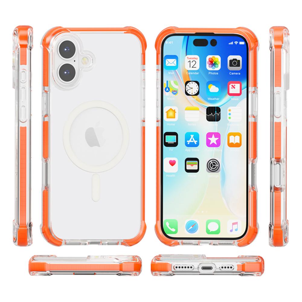 Für iPhone 16 Plus Hülle Kompatibel mit MagSafe Verstärkte Ecken TPU+Acryl+TPE Handyhülle