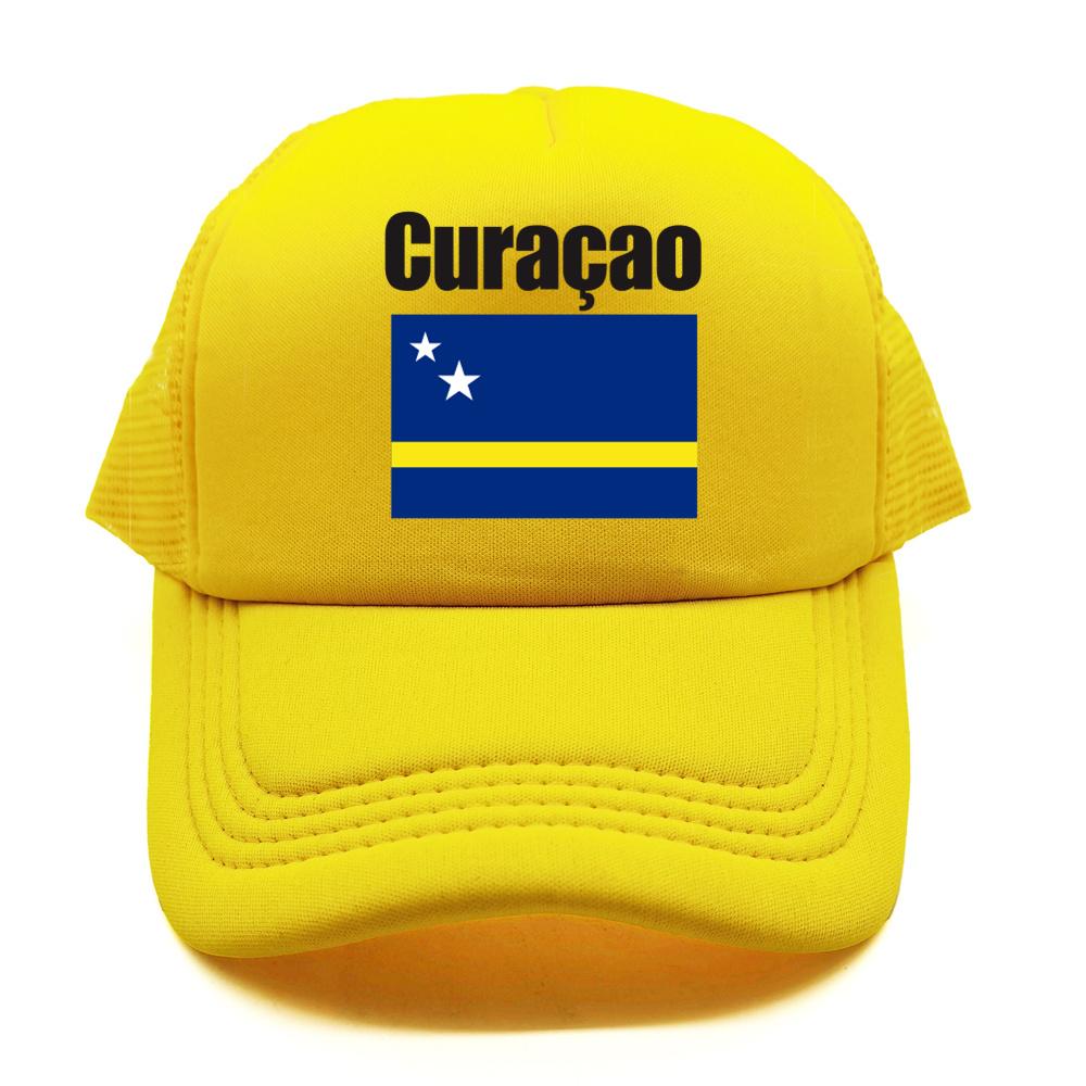 Curaao Flag Trucker Hat Summer Unisex Cool Hat Country Fans Baseball Caps New Outdoor Mesh Net Dad Gift Snapback Caps
