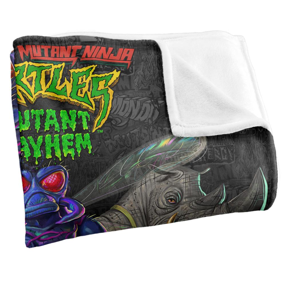 Teenage Mutant Ninja Turtles: Mutant Mayhem Baddies And Patches Silky Supersoft Blanket