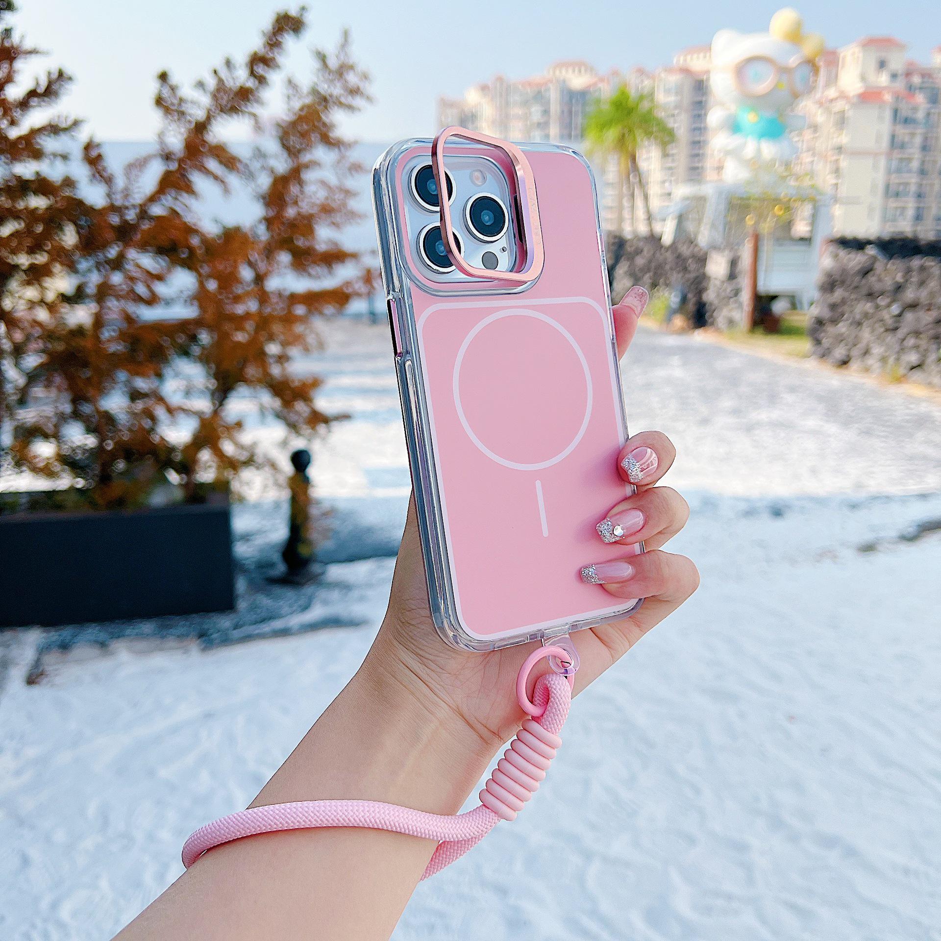 

Vibrant Dual-Color Bracket for iPhone 17 Pro Max Large Hole Drop-proof Case iPhone 17 MagSafe