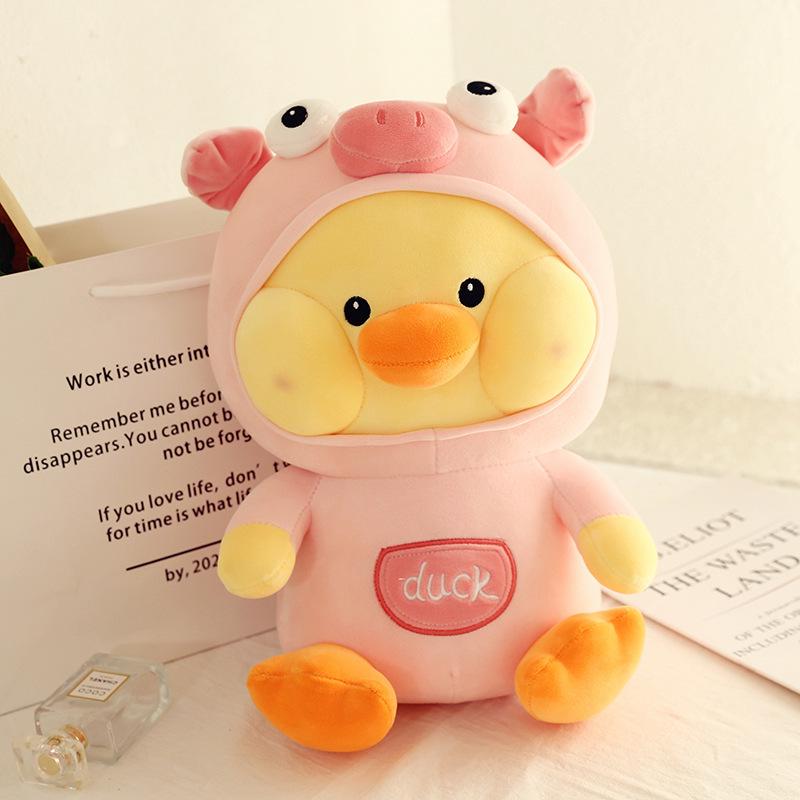 

Мультяшный Плюшевый Игрушечный Кролик, Лягушка и Утка - Мягкий Подарок на День Рождения для Детей с Гиалуроновой Кислотой 35 cm розовый