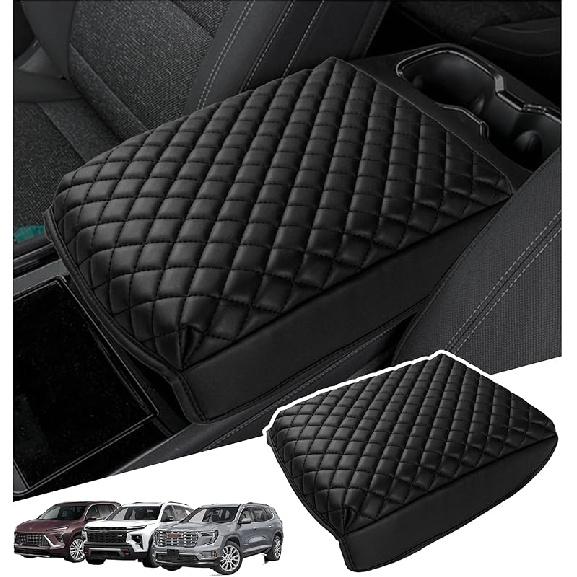 Center Console Armrest Cover Compatible With2024-2026 Chevy Traverse/2024-2026 GMC Acadia/2025-2026 Buick Enclave Interior Accessories, Leather