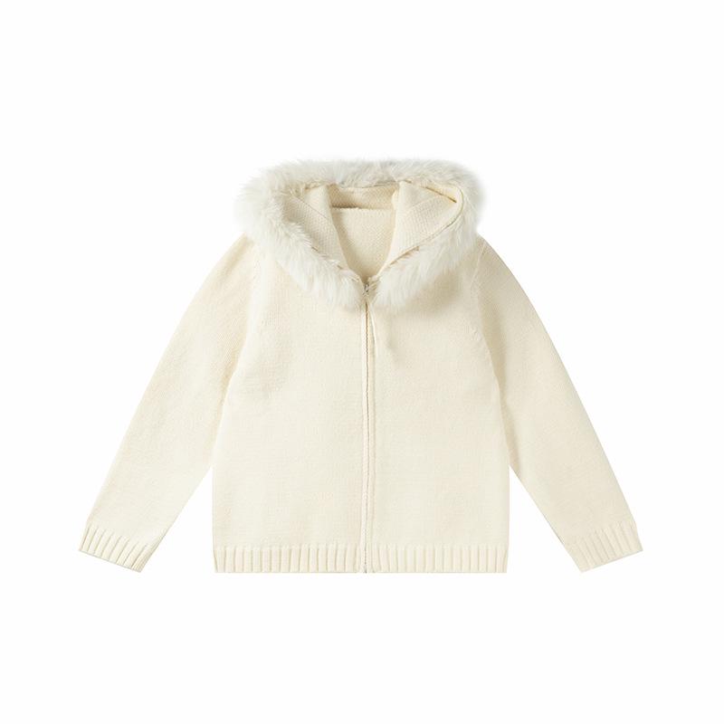 Shuangtian 2025 Winter Korean Plus Size Women s Fur Collar Hooded Sweater F701 XL