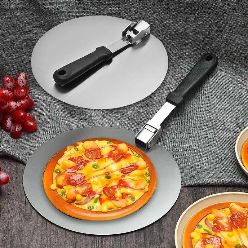 Stainless Steel Foldable Pizza Shovel Pie Plate Cake Dessert Transfer Shovel Baking Tools Suitable for Bread Kitchen Pizza