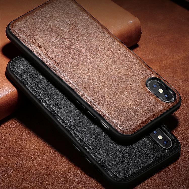 

Чехол X-Level Leather для iPhone XS Max, XR, 11 Pro, 12, 7 Plus, 8 — простой дизайн с зернистой кожей iPhone XS MAX