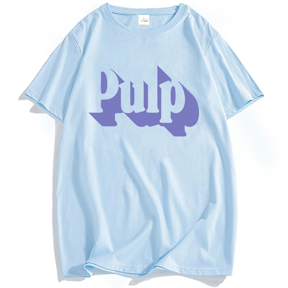 Shadow Logo Ecru T-Shirt Pulp Rock Band Druck T-Shirts Hip Hop Unisex Streetwear Sommer Baumwolle Weich Herren T-Shirt Grafik-Tees
