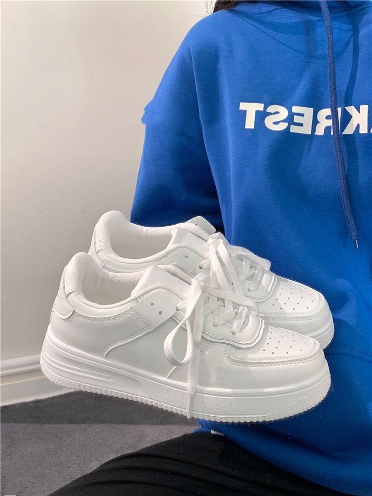 Campus little white shoes platform white shoes women's season ins tide board shoes 2025 new comfortable and wear-resistant casual sports shoes