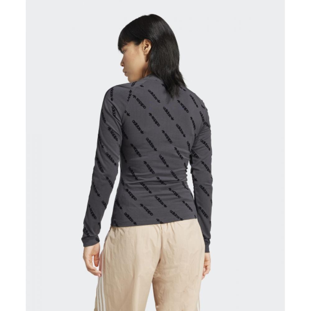 Adidas Mono Long Sleeve Top   Charcoal Je8355