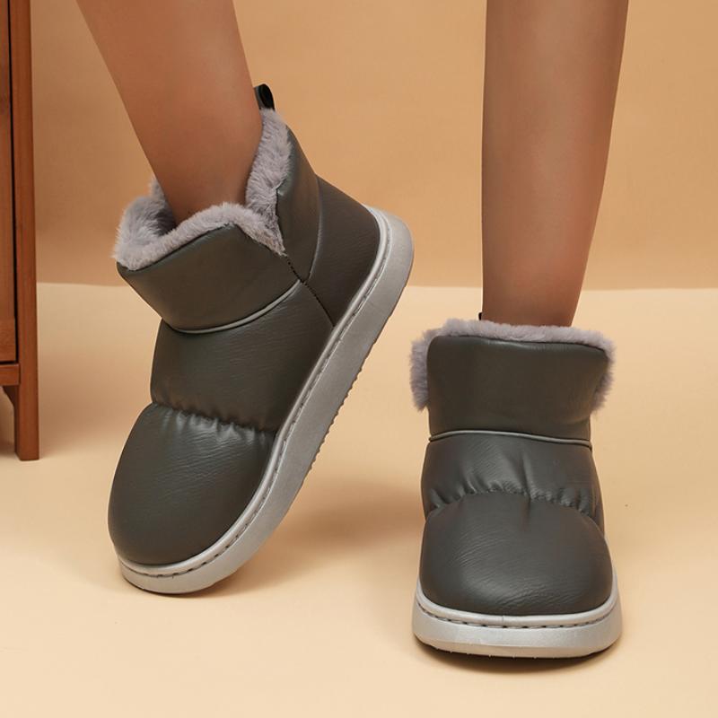 

Rimocy непромокаемые зимние ботинки для женщин, нескользящая обувь из искусственной кожи на хлопковой подкладке, женские мягкие плюшевые ботильоны на толстой подошве, 2024