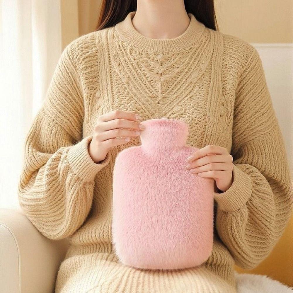 2000ml Hot Water Bottles Leak-proof Water-filling Bottle Soft Belly Warmer  Female
