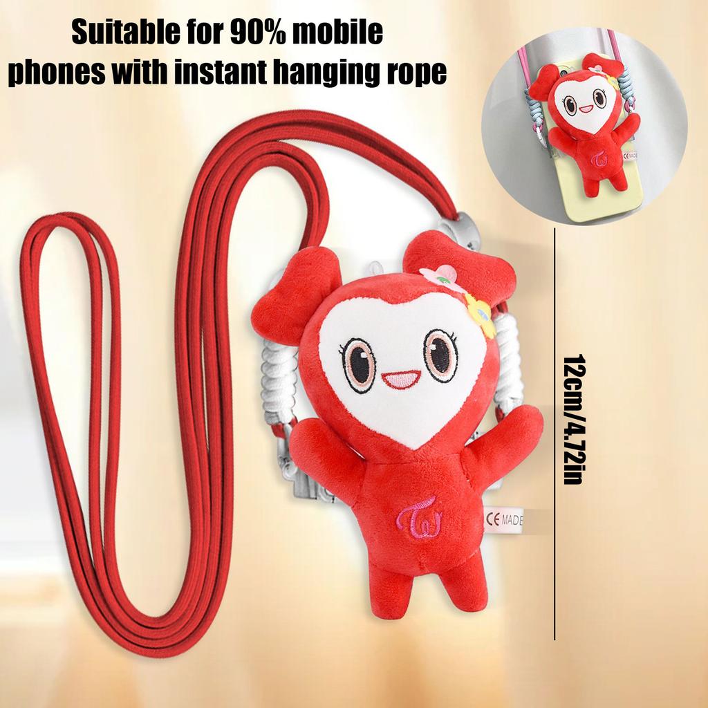 Niedlicher Puppen-Handy-Rückclip mit Hängeseil