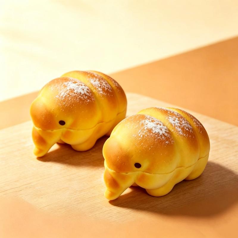 1Pcs Slow Rebound Realistic Cartoon Elephant Bread Squeeze Toy Soft Stress Relief Fidget Toy for Teens Adults Office Relaxing Kids Birthday Gift