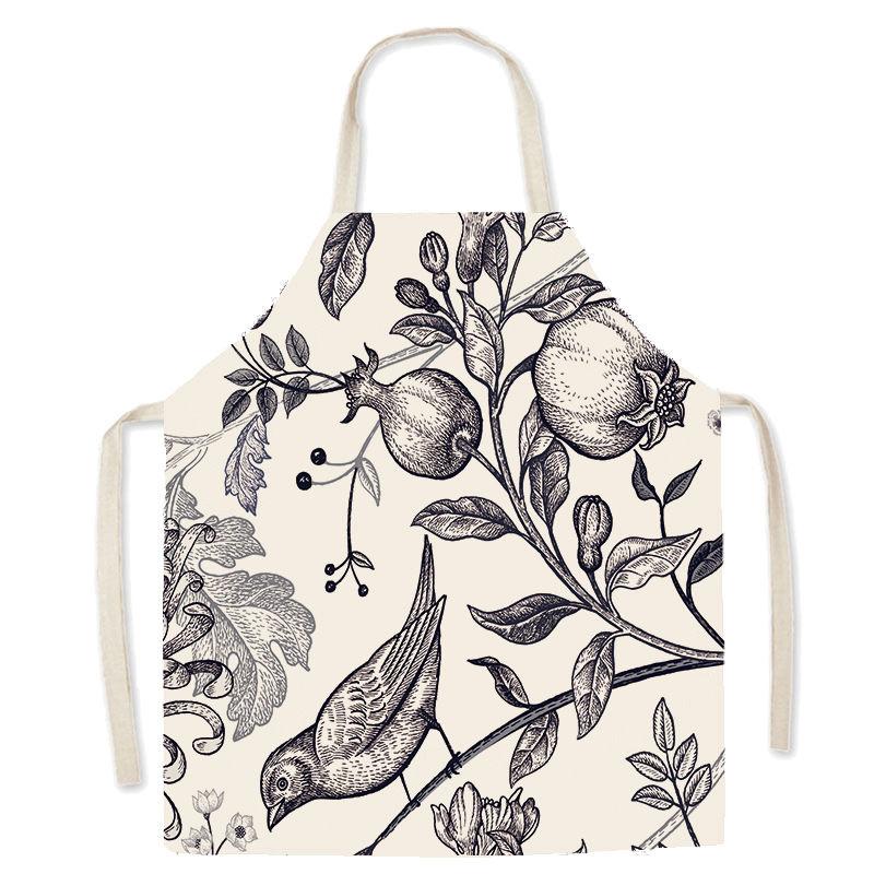 Pastoral Style Floral Series Kitchen Sleeveless Apron Color Floral Linen Apron Parent-Child Children'S Apron