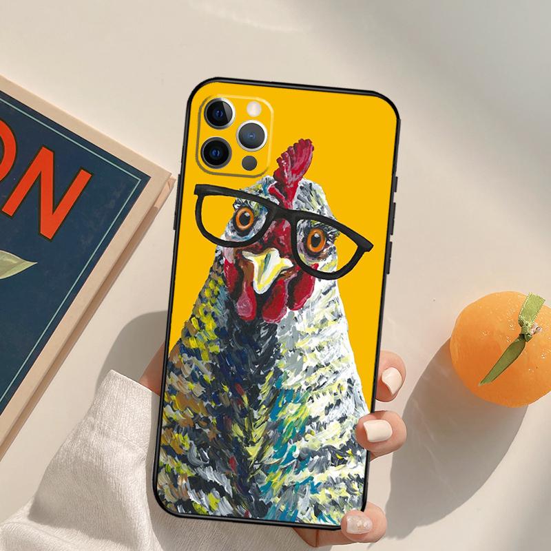Chicken Hen Rooster Funda Case For iPhone 16 Pro Max 15 14 11 12 13 Pro Max Mini XR 16e 16 15 Plus Phone Cover