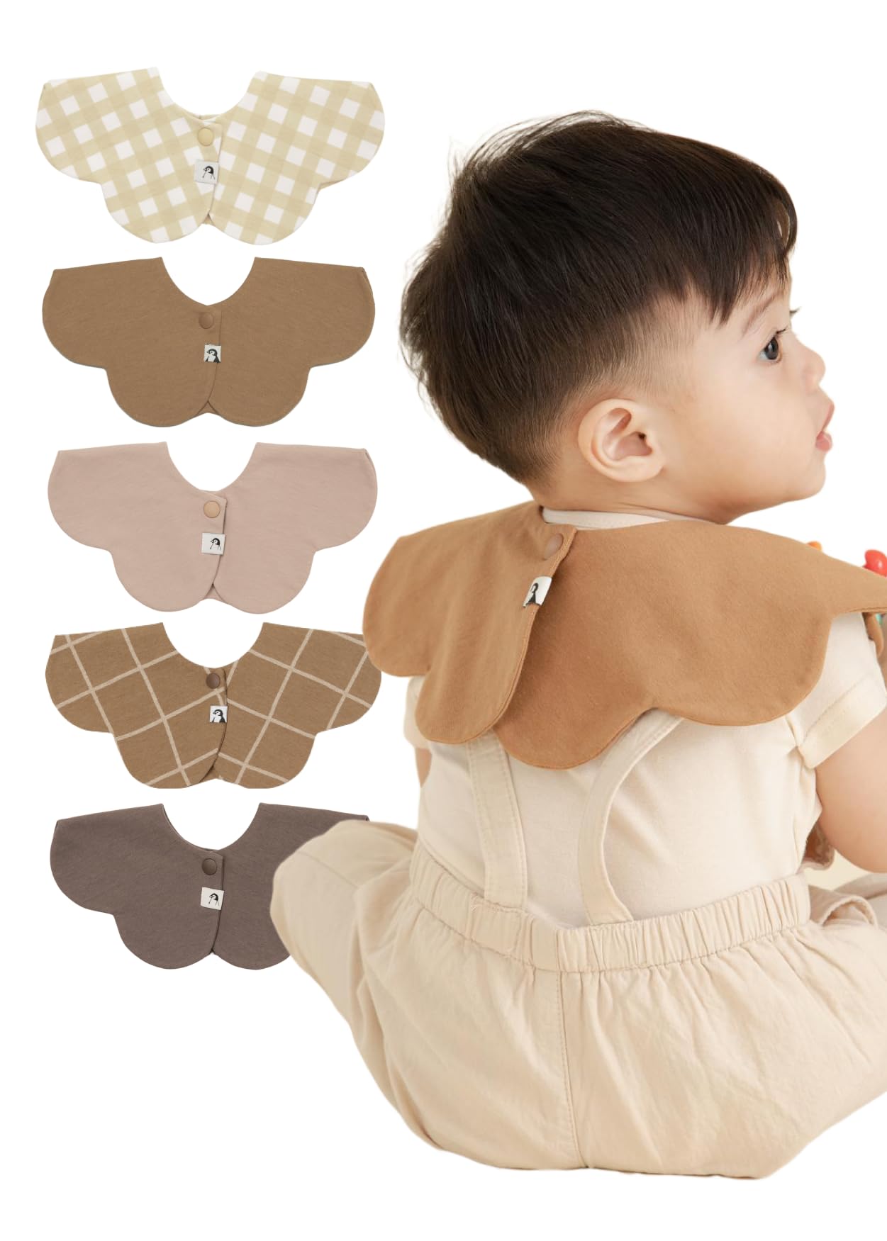 

Нагрудник Konny Baby Bib Rolling Quick Baby Baby Stylish Present 3 Creamy Brown Caramel [Konny] Set, 360° Bib, Absorbent, Drying, Simple, Girls, Boys,
