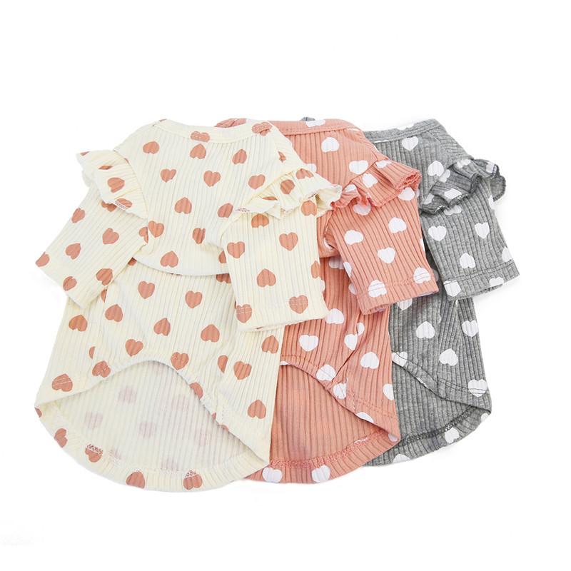 Autumn Winter Cotton Pet Dog Clothes for Small Dogs Love Print Puppy Cat Sweater Shirt Yorkies Shih Tzu Shirts Mascotas Clothing