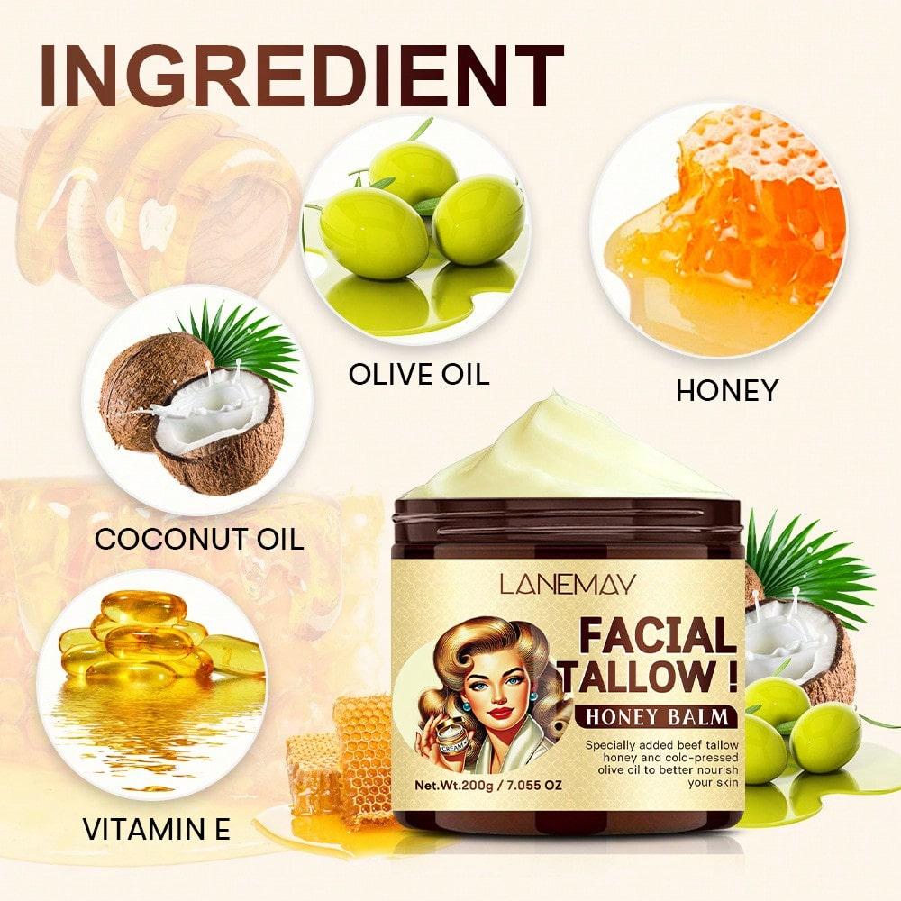 Beef Fat and Honey Moisturizing Cream Lasting Moisturizing Soothing Repair Damaged Skin Increase Facial Elasticity Nourishing Smooth Skin Care