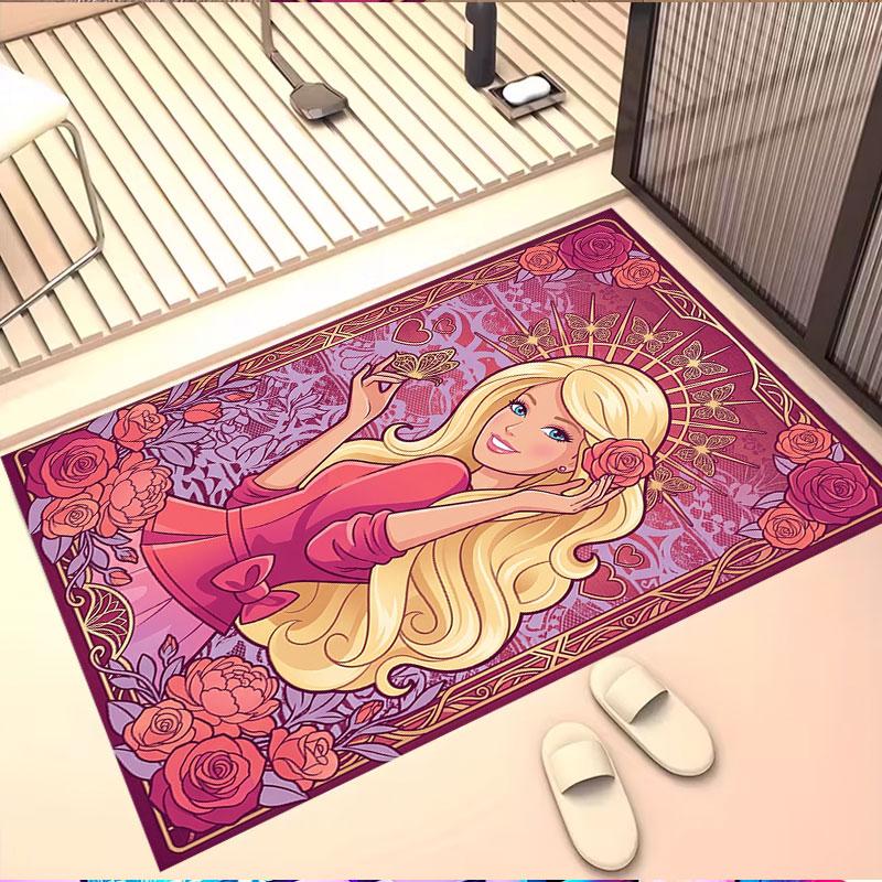 Barbie Print Rug, Washable Floor Carpet, For Entryway Dorm Laundry Room Office Study, Home Decor Birthday Christmas Gift