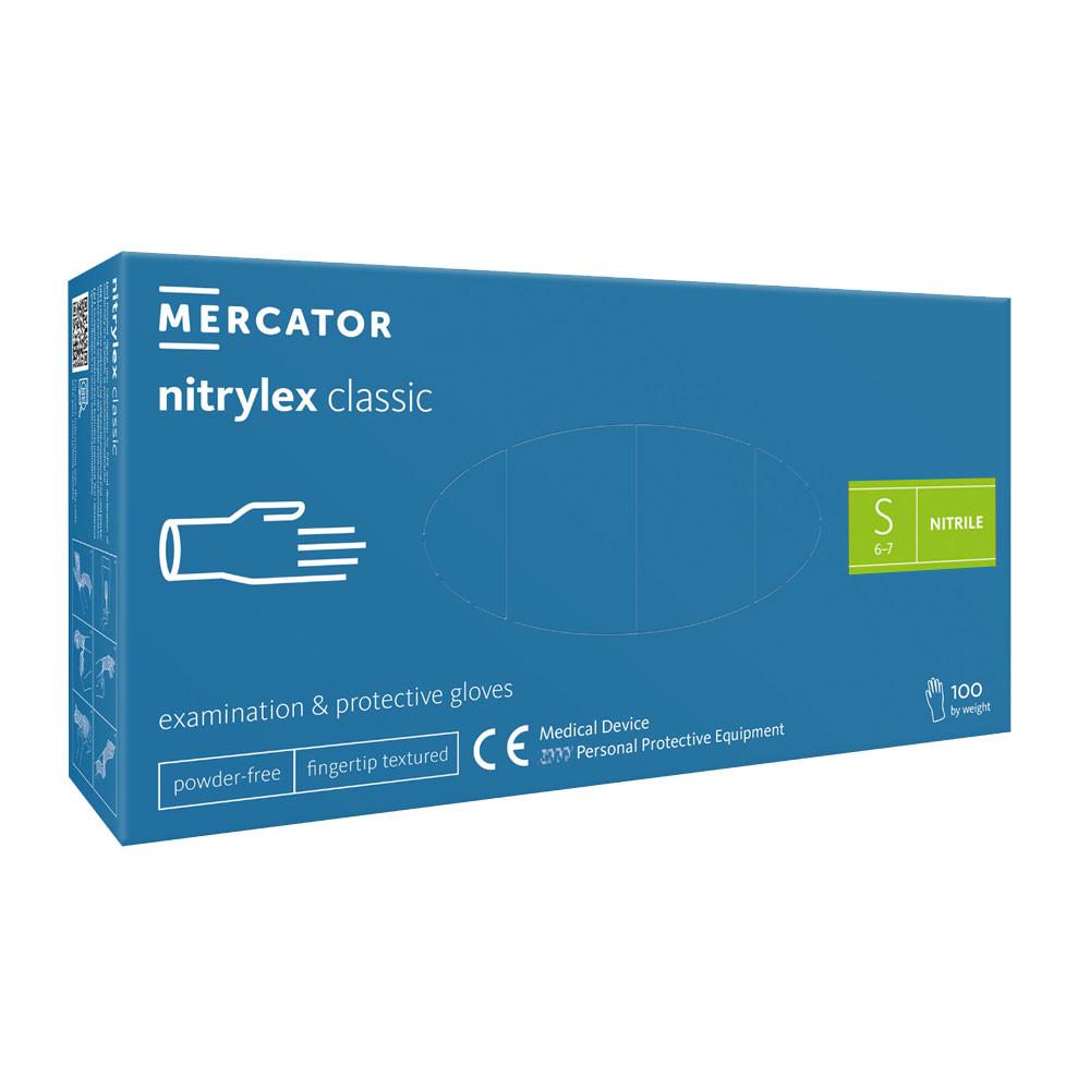 Nitrile Gloves Blue Mercator Nitrylex Classic 100 Pieces Carton 10 Pack