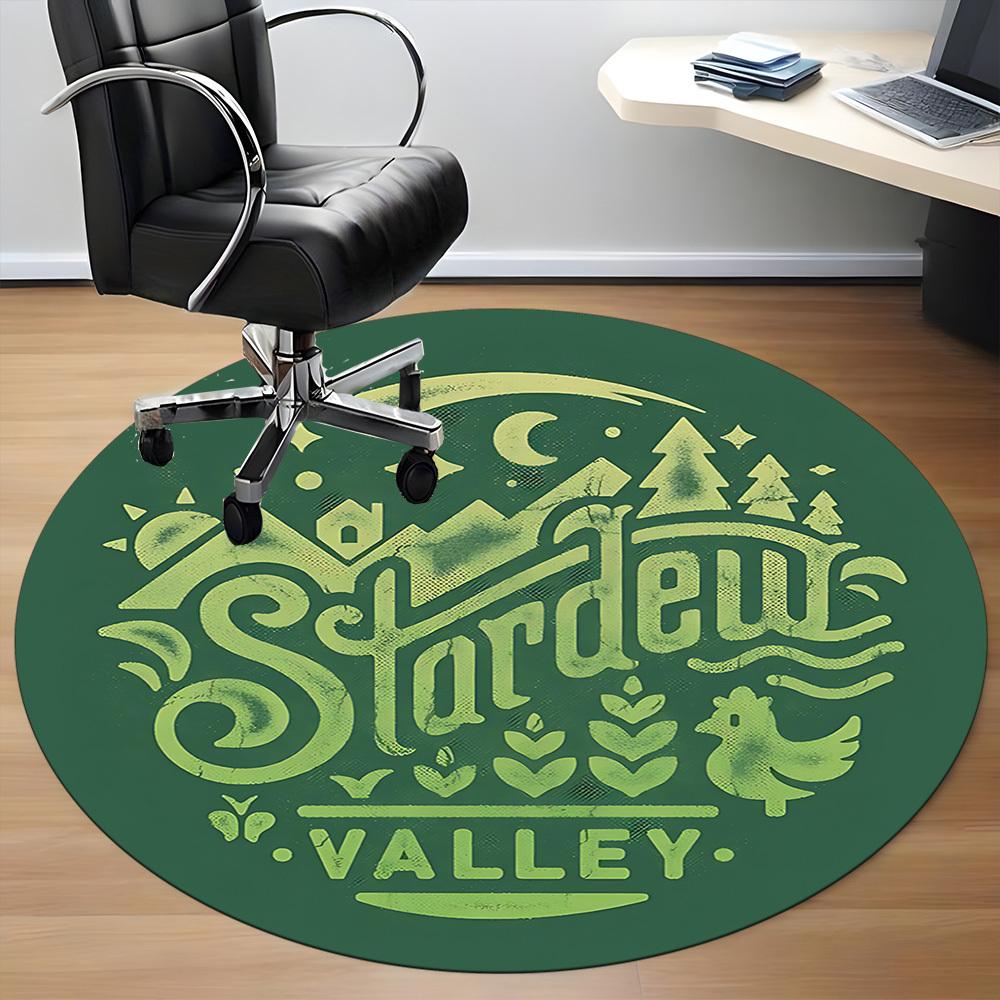 1pc Stardew Valley Office Round Area Rug, Indoor Mat Suitable For Office, Under Office Chairs Bedroom Living Room Home Decor  A0908153