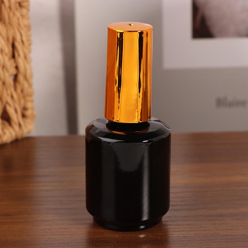15Ml Empty Nail Polish Bottle With Brush Gold Cover Refill Bottle Glue Bottle Small Sample Nail Gel Polish Containers Glass
