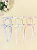6 pieces music festival solid-colored bow hair clips for women's wedding jewelry, simple and sweet hair accessories