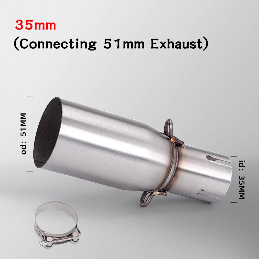 Motorcycle Modification Exhaust Pipe Exhaust Middle Section 28 30 32 35 mm Adapter 51mm Exhaust Section non-destructive Install