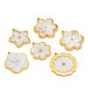 3pcs Stainless Steel Flowers Flat White Shell Charms for DIY Women Jewelry Necklace Findings Earrings Pendant Making Supplies