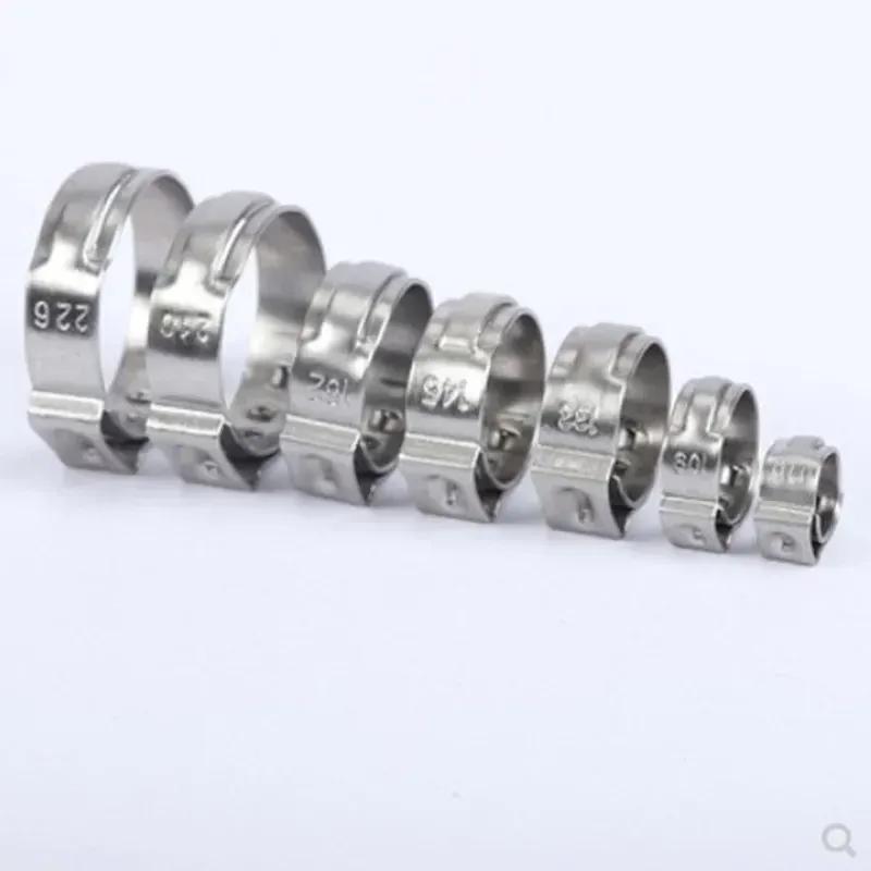 10 Stück-100 Stück Schlauchschellen Einohr Stufenlos 5,3-60mm 304 Edelstahl Schlauchschellen Cinch-Schellenringe zum Abdichten von Arten von Schläuchen