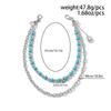 Ingemark Y2K Trendy Blue Stone Bead Jeans Pants Chain For Men Women Hip Hop Punk Double Layer Keychains Bag Accesories Jewelry
