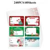 Christmas Self Adhesive Gift Tags Christmas Tree Santa Claus Writable Stickers for Gift Wrapping Labels Festive Party Supplies