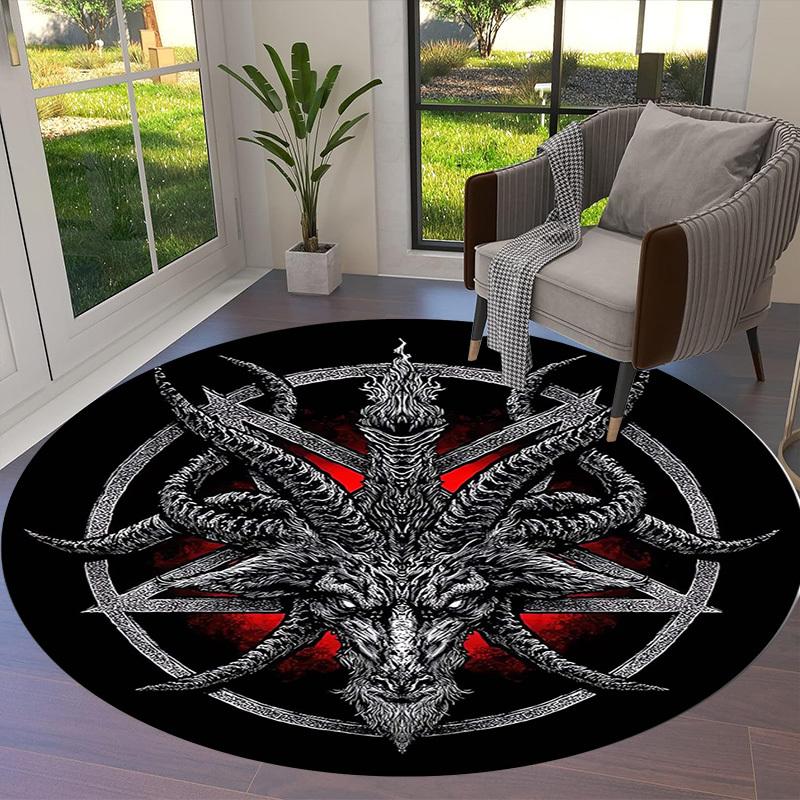 1pc Office Carpet Chair Mats Baphomet Satanic Symbol Perfect for Decorating Office Chairs, Living Rooms, Or Bedrooms.YDT167