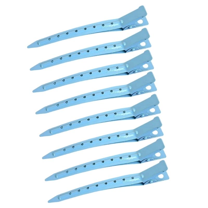 Pack Of 8 No Trace Hair Clip For Women Hair Styling Professional Salon Use Bright Color