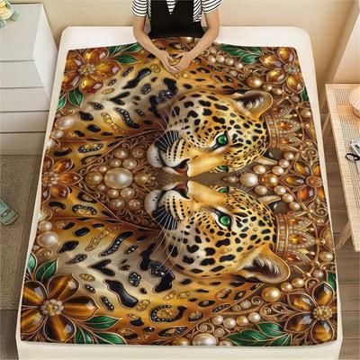 Gemstone Jaguar Python Lion Print Flannel Blanket,High Quality Comfortable for All Seasons,Home Decor,Warmth and Comfort,Perfect for Christmas Gifts
