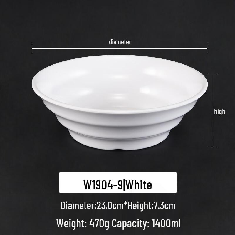 

White Melamine Noodle and Soup Bowl