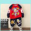 Trendy Ultraman Boys Autumn Sports Outfit Set Soft Cotton Two Piece Hoodie For Kids