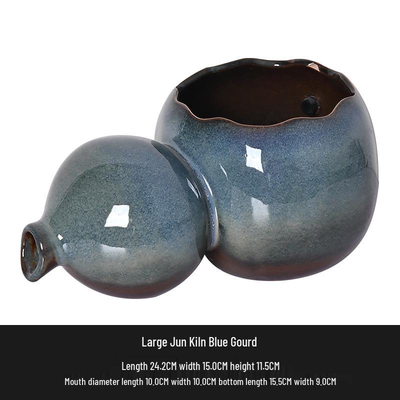 Kiln-Fired Ceramic Water Jar with Filtration, Circulation, and Ornamental Flow for Fish Tanks