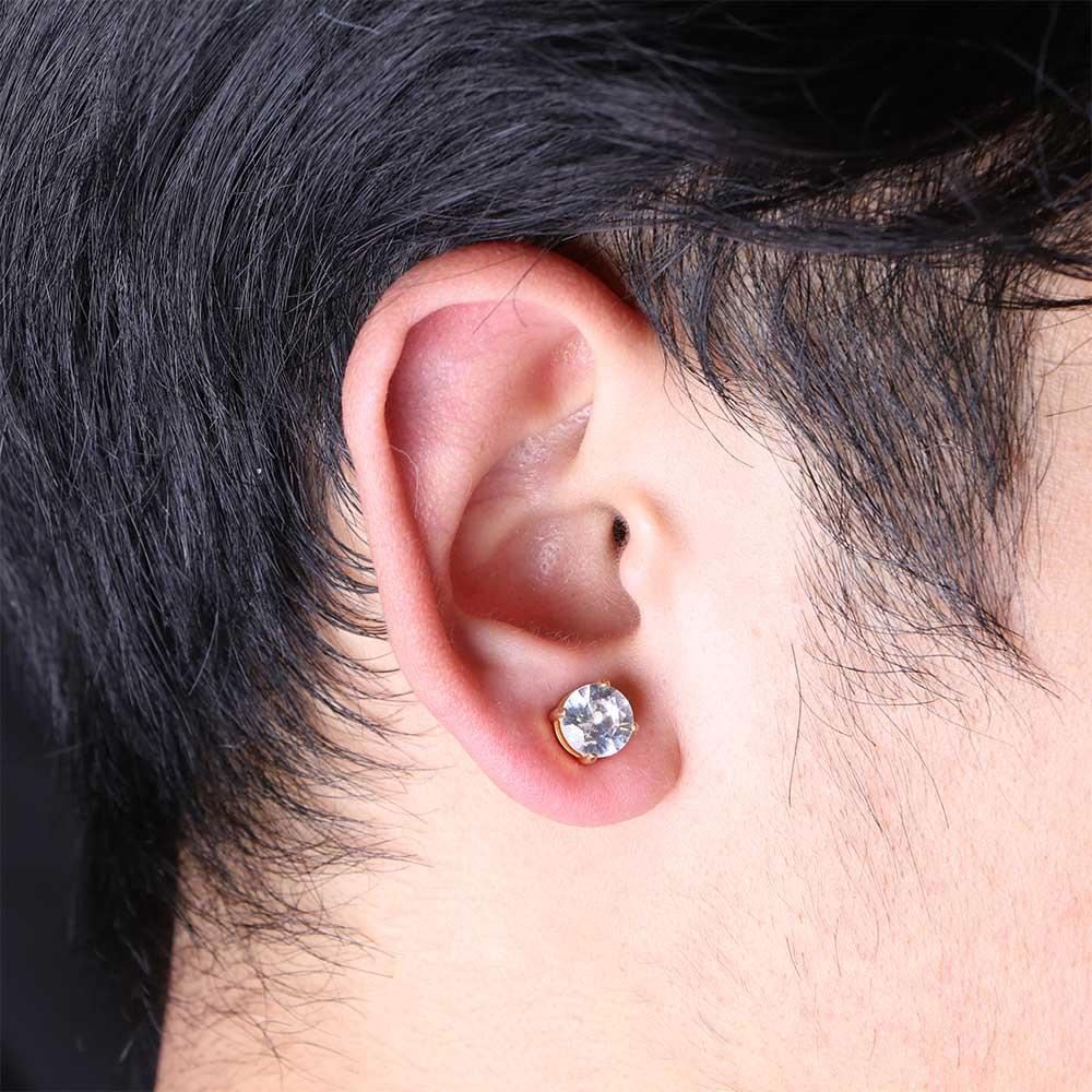 Bijuterii Pentru Bărbați Femei Fără Piercing Clipuri Magnetice Rotunde din Cristal pentru Urechi Cercei Clip-On Manșetă Coreeană pentru Ureche