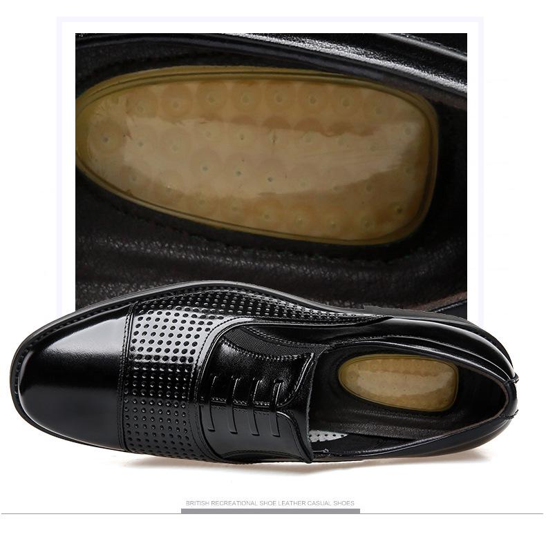 Pánské černé kožené společenské boty - Všestranné, s tlustou podrážkou, prodyšné na podzim/zimu