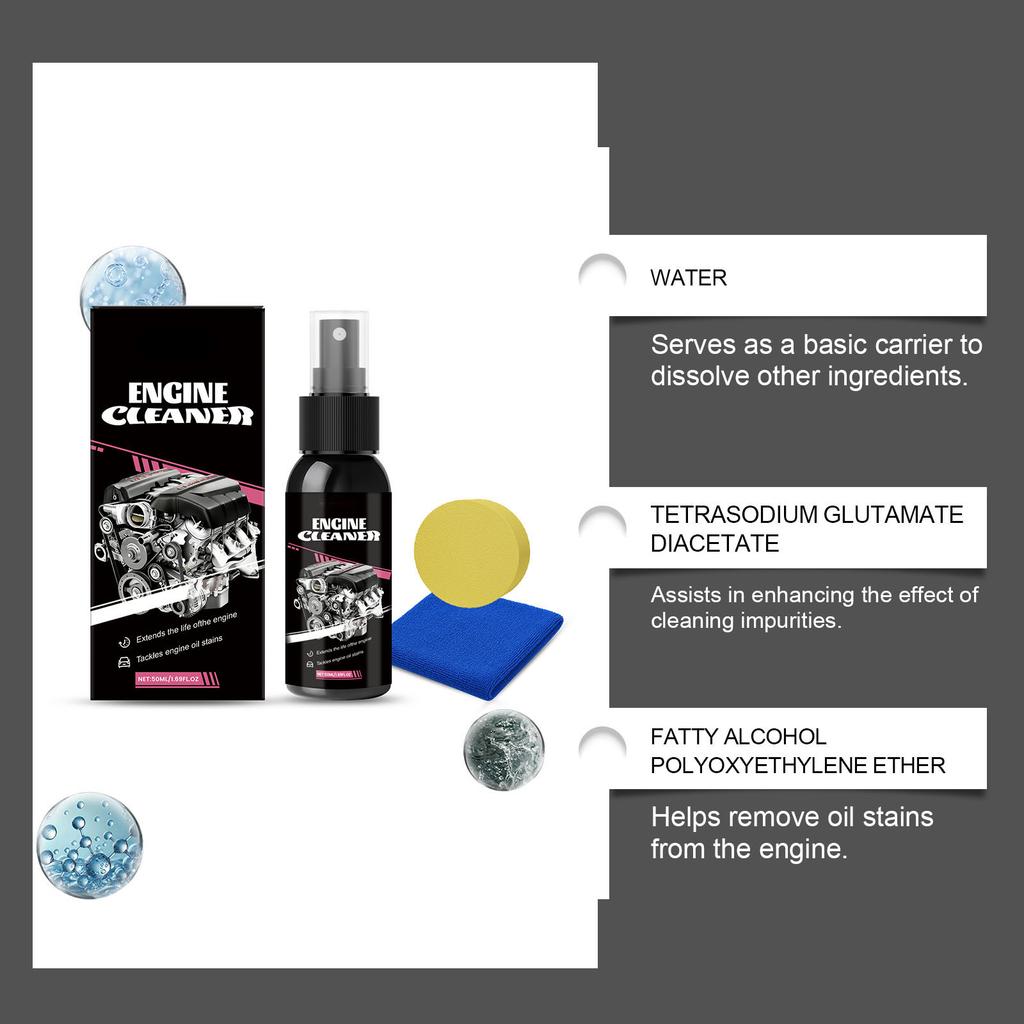 Engine Cleaner, Car Engine Carbon Deposit Cleaning And Maintenance Agent, Fuel System Cleaning Products(50ML)