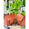 Leather Motorcycle Saddle  Vintage Goat Bag Panniers Two Genuine Bags Real