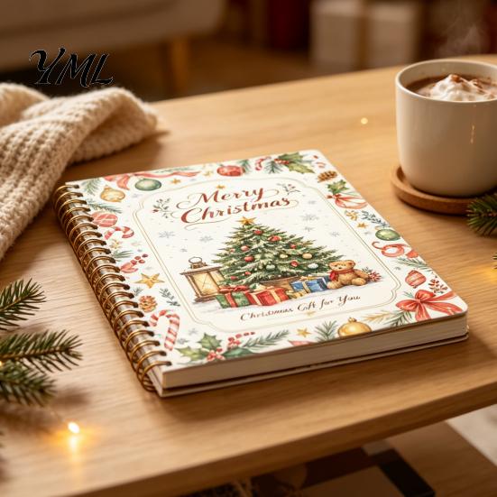 Holiday Gift Giving Accessory Christmas Card Book, DIY Spiral-Bound Merry College Survival Personalized Greeting Book Kit, 10-Page for Students