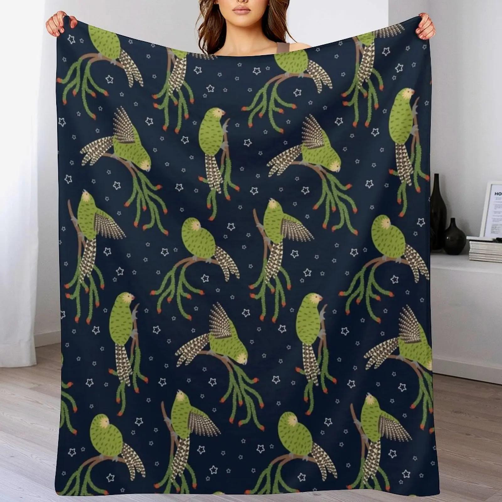 Kakapo and Rimu Throw Blanket Multi Purpose Soft Warm Blanket for Home Travel 102x76cm(40x30in)