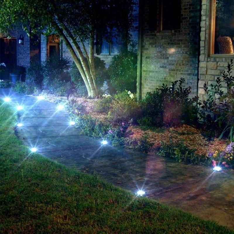 1pcs 12-LED Solar Power Buried Light Under Ground Lamp Outdoor Path Way Garden Decking Warm White Light Lawn Lamp
