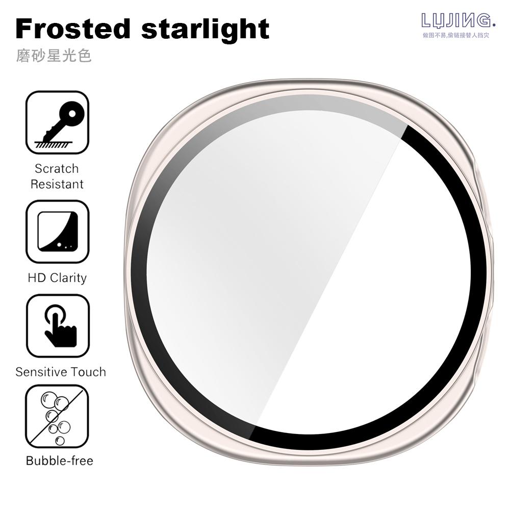 Vidrio+Funda para Samsung Galaxy Watch 8 Classic 46mm 40mm 44mm Protector de Pantalla de Vidrio Templado y Parachoques Protector de PC Duro Accesorios