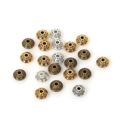 Handmade Alloy Flying Saucer Spacer Beads for DIY Bracelets, Necklaces, and Jewelry Accessories