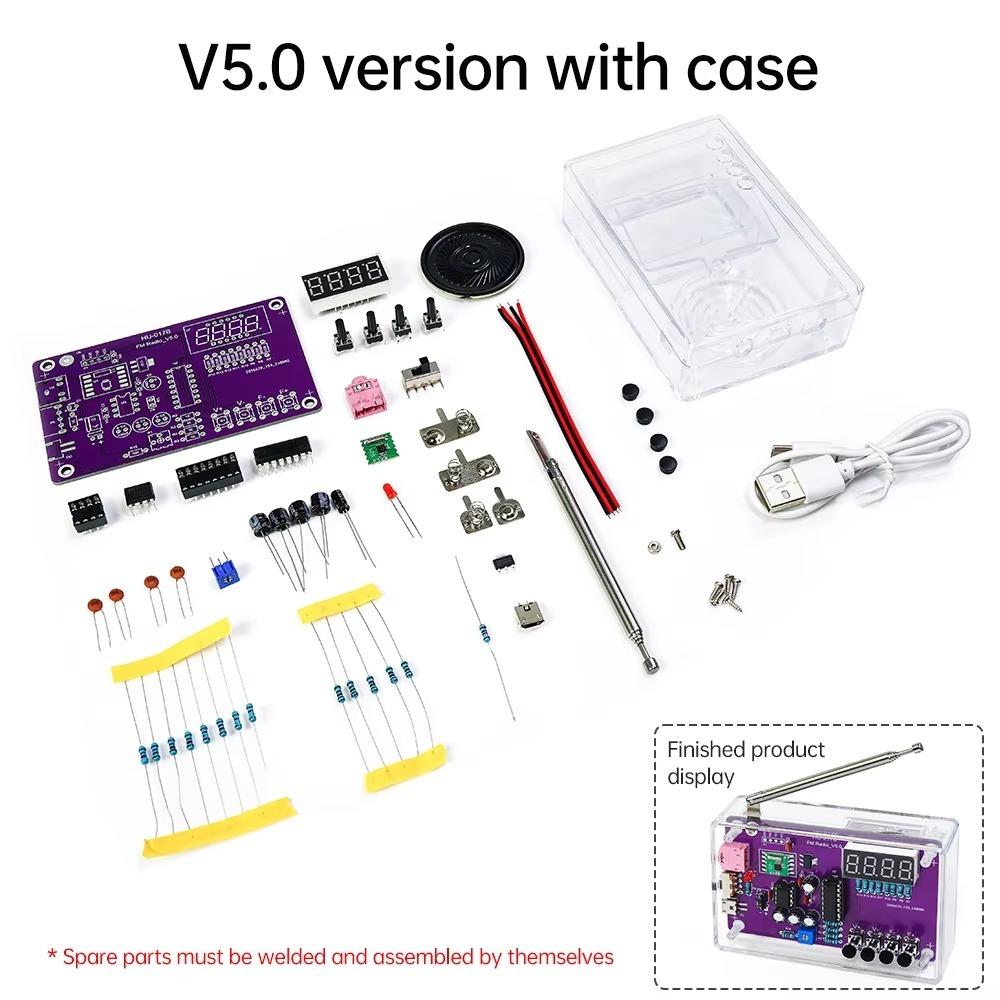 Adjustable Frequency DIY FM Radio Electronic Kit FM Radio Soldering Assembly Teaching Experiment
