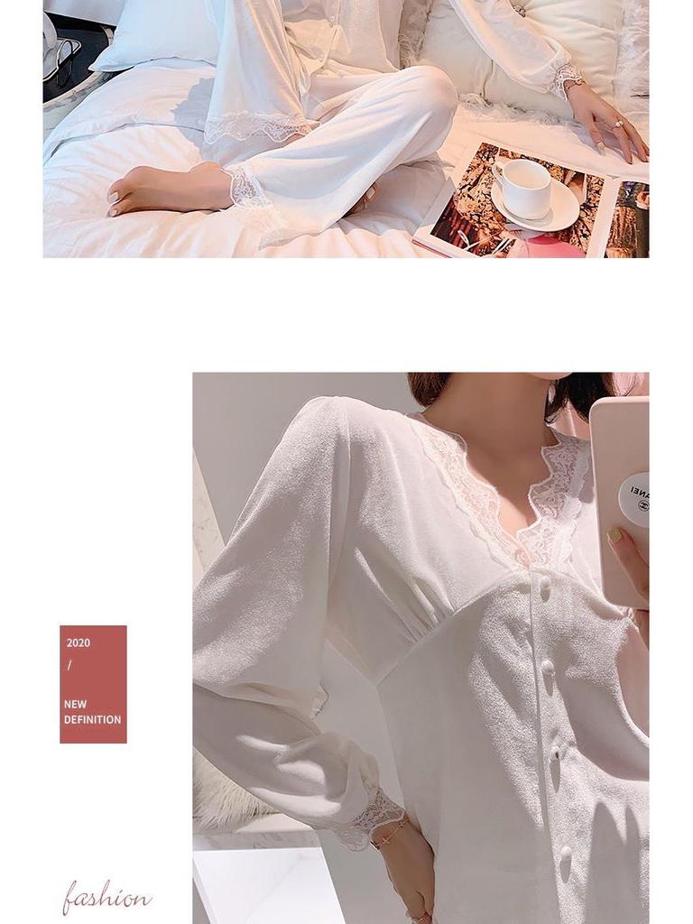 Women's Autumn Korean Style Fashionable Long Sleeve Pajama Set - Versatile High-End Two-Piece for Indoors & Outdoors