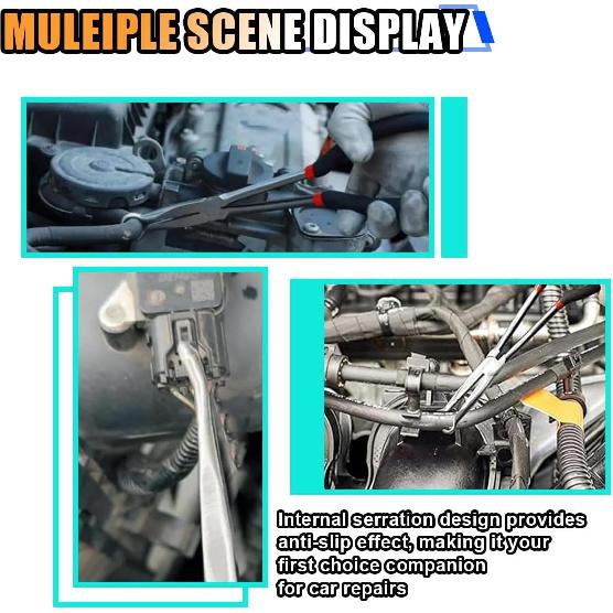 11 Inch Car Electrical Disconnect Pliers, Electrical Connector Disconnect Pliers Car Fuel Feed Pipe Plier, O-Shaped Car Soldering Aid Pliers Fuel